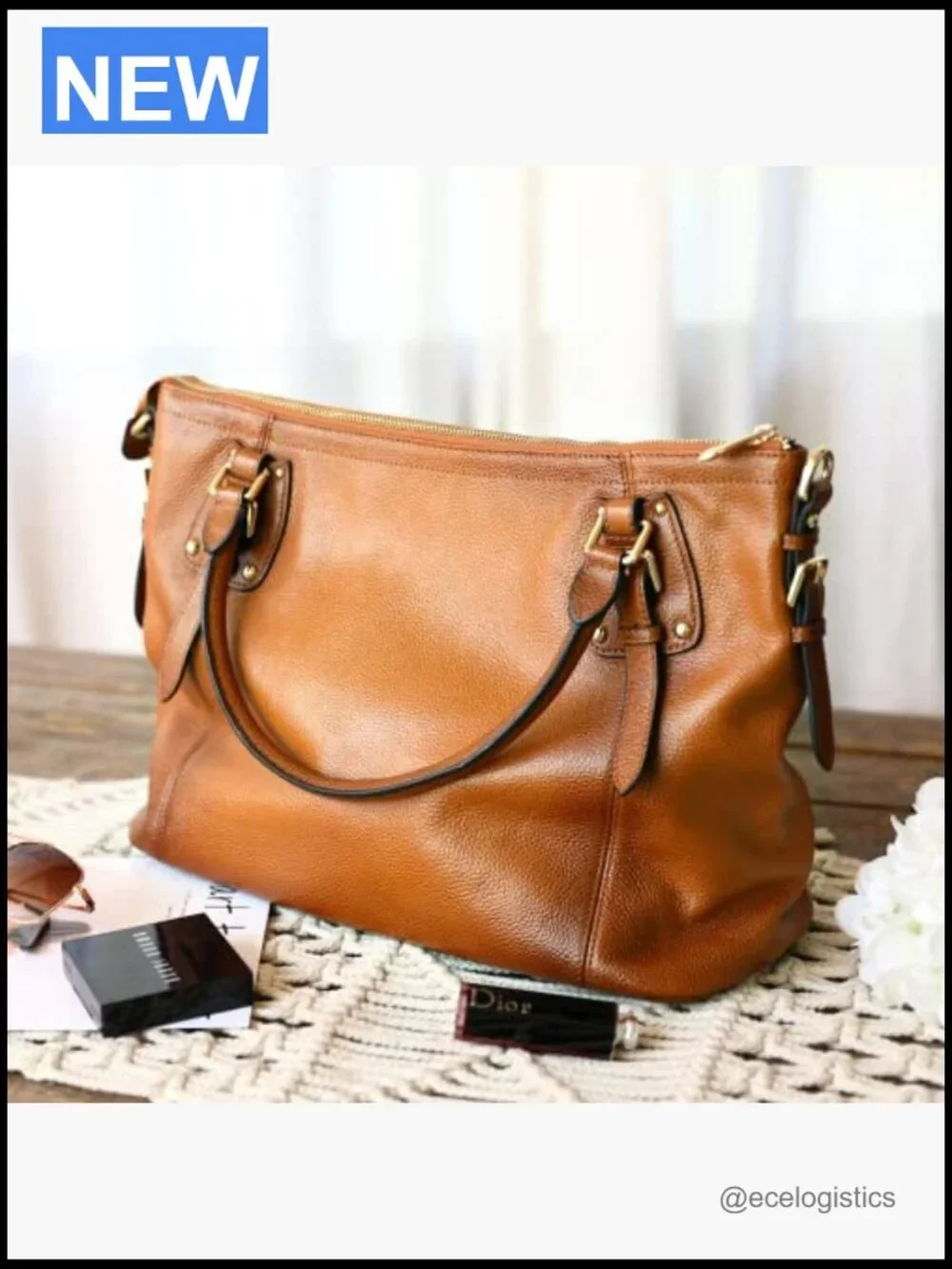 Genuine Leather Tote Satchel Crossbody Bag Large Capacity Handbag